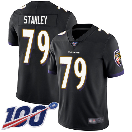Baltimore Ravens Limited Black Men Ronnie Stanley Alternate Jersey NFL Football 79 100th Season Vapor Untouchable
